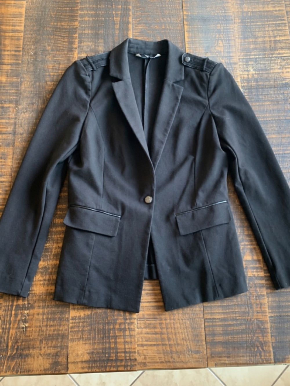 White House Black Market Black Military-Inspired Blazer Jacket Size 12